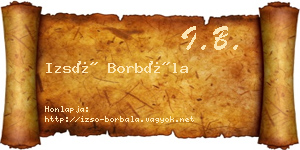 Izsó Borbála névjegykártya